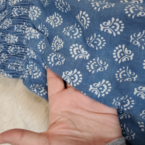 Joie Drawstring Paperbag Waist Lyocell Shorts S Blue Floral - Picture 3 of 8